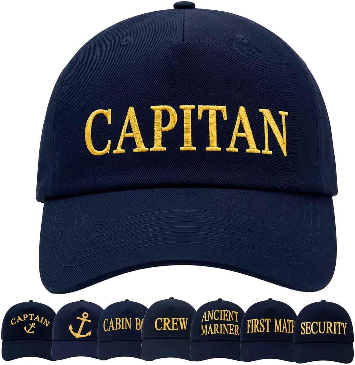 4sold Volwassen Baseball Cap Yachting Captain Verstelbare Riem Jongens Mannen Zomer Hoed Katoen Navy