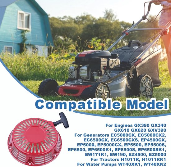 Starterset voor Honda GX390 GX340 GX610 GX620 GXV390 motoren met CM5H bougie + trekkabel + lanceerschaal + schroef (M6 x 10) — afbeelding 2