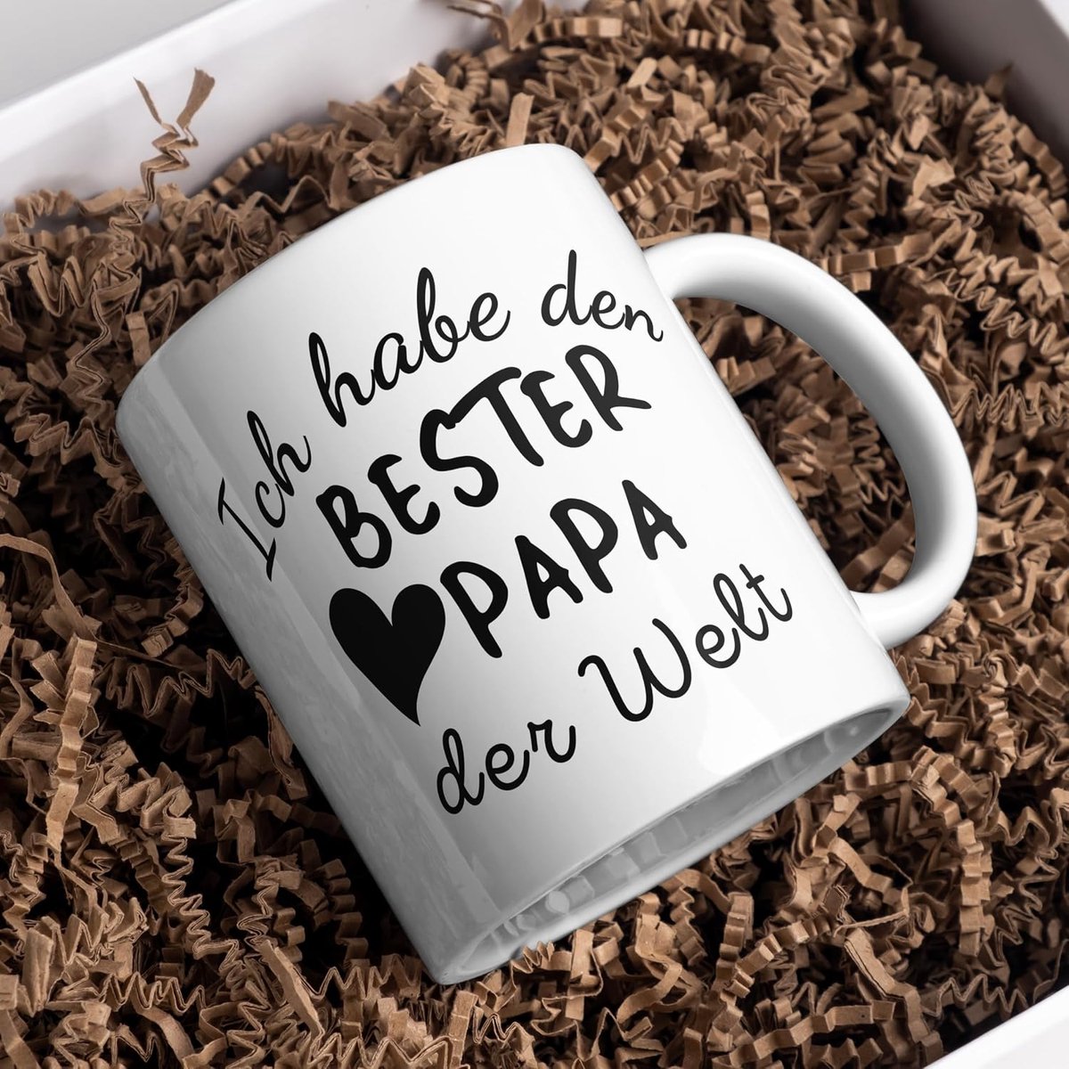 "Ich hab den besten Papa der Welt", cadeau van Kinder an Vader, grappige vaderdagmok, beker met spreuk, papacadeau, verjaardag