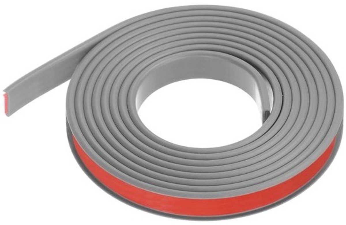 Allecto plus - Zelfklevende u-vormige randband voor meubelreparatie, 14 mm x 3000 mm, grijs.