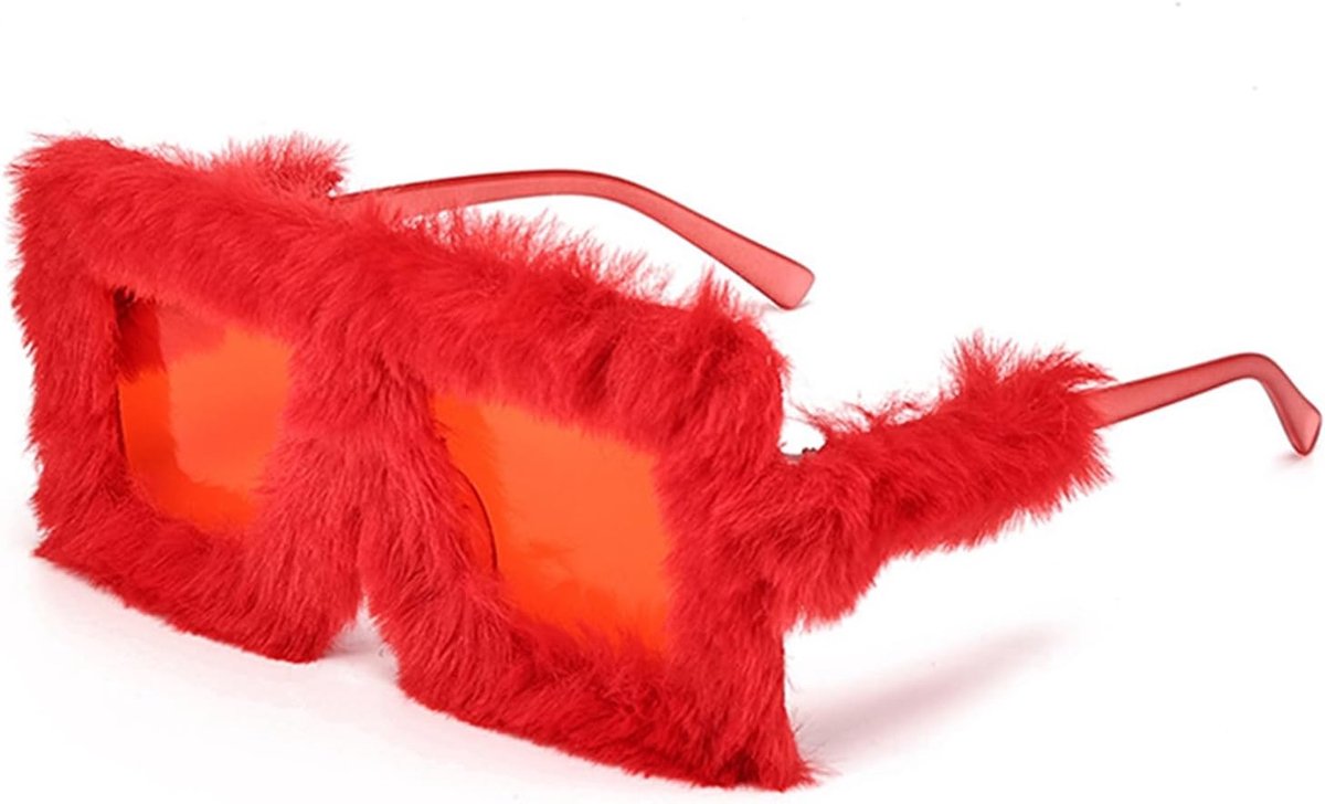 1 x oversized pluche zonnebril, modieuze gepersonaliseerde zonnebril, pluche rand Cat Eye-zonnebril, feestbril voor carnaval, fotorekwisieten, verjaardagsfeest,