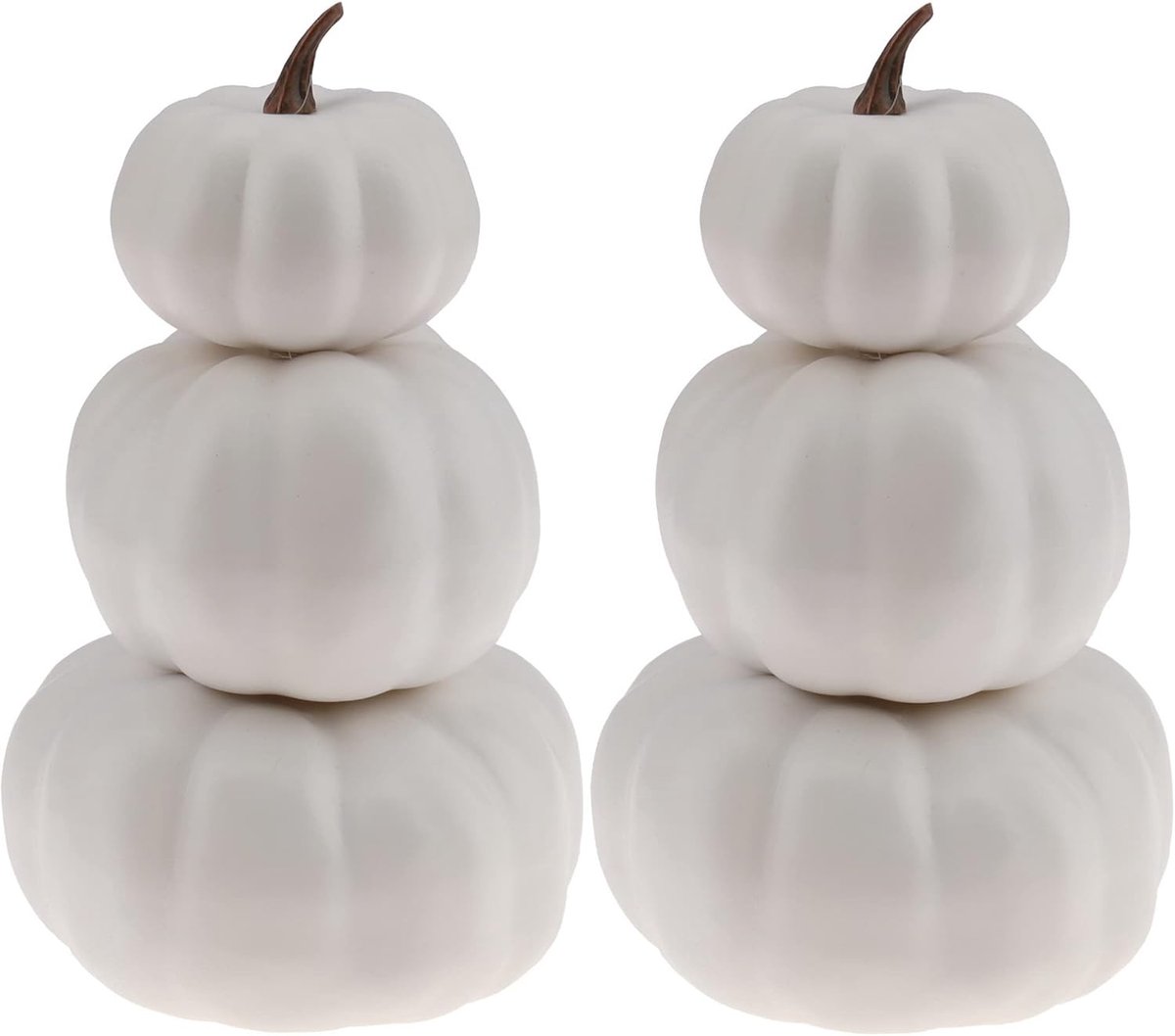 Gestapelde kunstpompoenen, 2 stuks, stapelbaar, kunstmatige Halloween-decoratie, geschikt voor doehetzelf en knutselen, overschilderbare pompoen, geschikt voor thuis, feest, tafel, keuken en