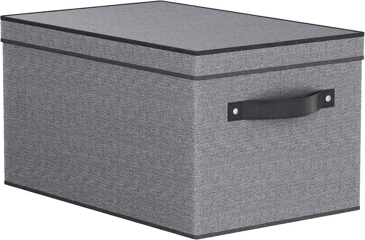Opbergdozen met deksels, grijs, 1-pack, 33 x 23 x 18 cm