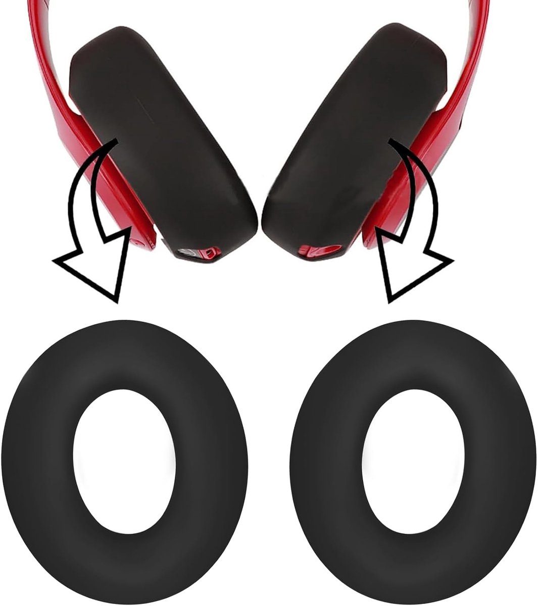 Siliconen oorkussens Cover Protector voor Beats Studio 3 Hoofdtelefoon Kussens, Zweet-Proof en Wasbare Oorkussens Cover voor Beats Studio 3 Hoofdtelefoon (zwart)