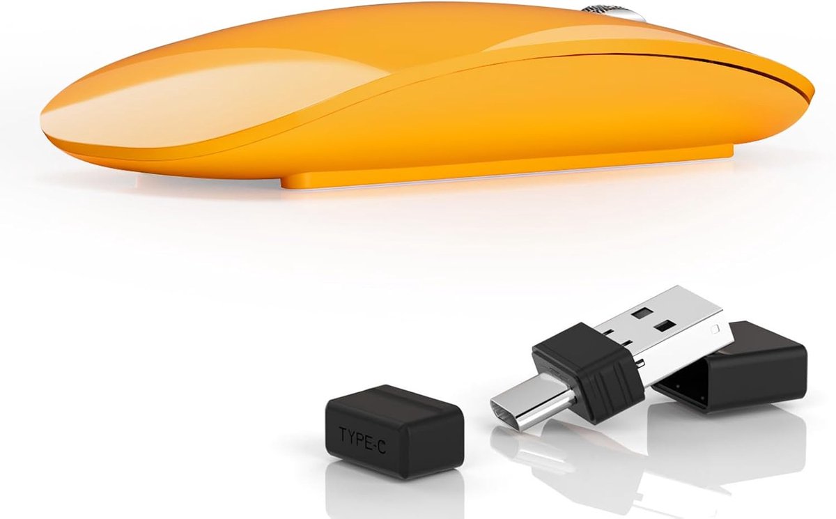 G11 Draadloze muis, USB C Oplaadbare draadloze muis,Oranje
