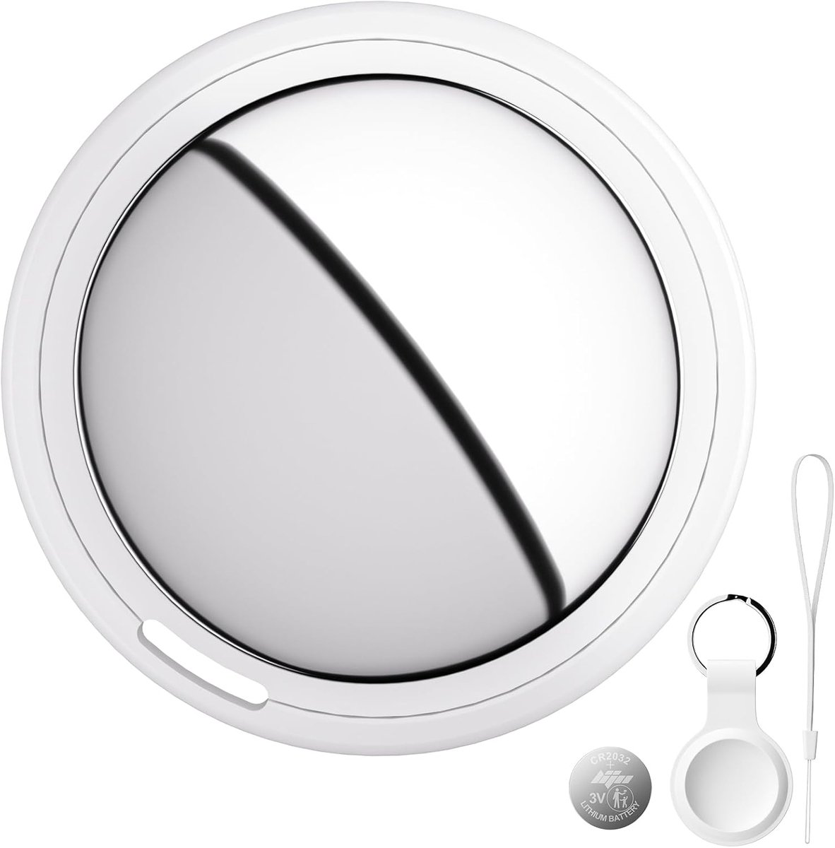 Air Tracker Tag Compatibel met Apple Zoek mijn (alleen iOS) - voor Sleutels, Portemonnee, Bagage, Huisdieren, Kantoor, Gym en Tuin (1-Pack-Wit)