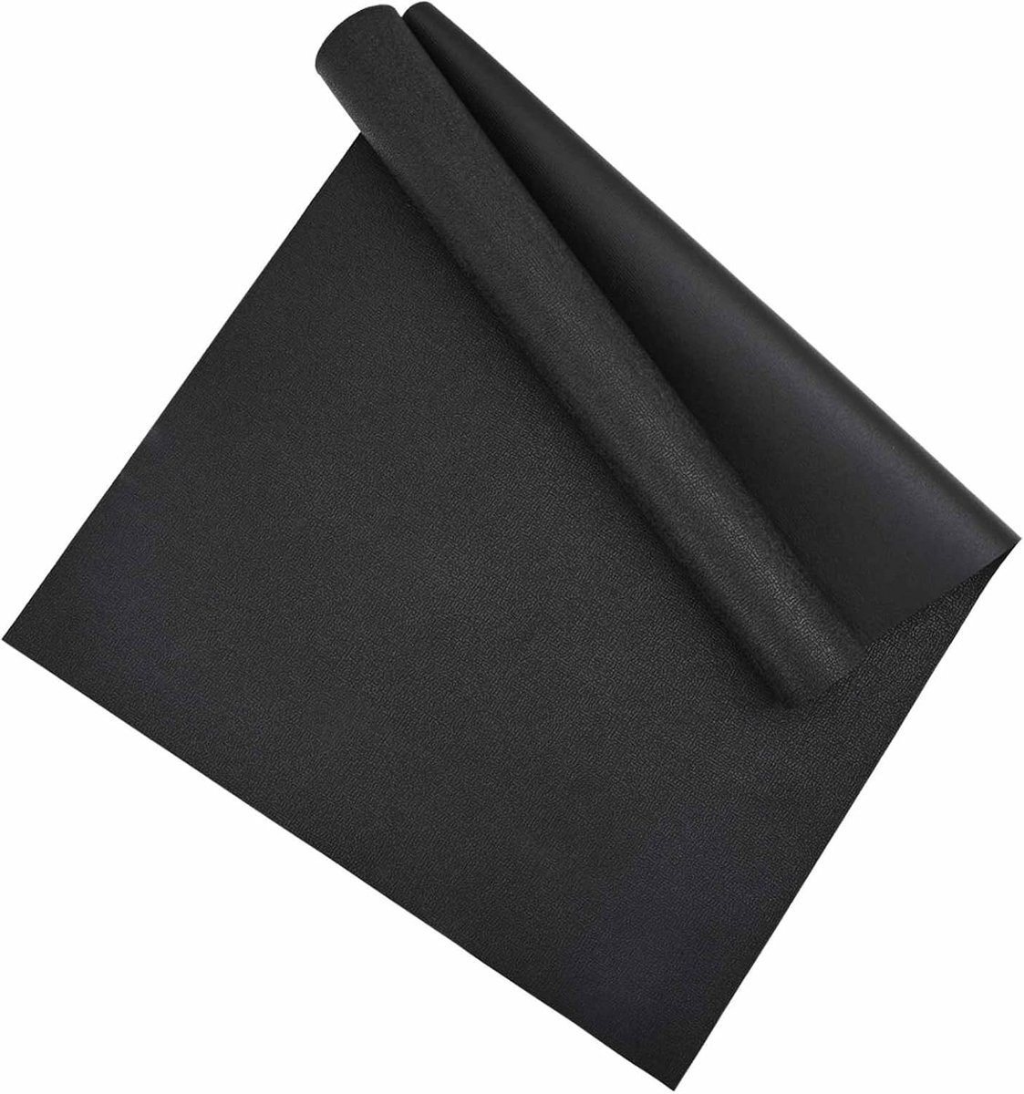 Sport beschermmat zwart 200 x 90 x 0,6 cm pvc hoge dichtheid yogamat antislip vloerbeschermingsmat gymnastiekmat fitnessmat voor loopband fitnessapparaten 42025273
