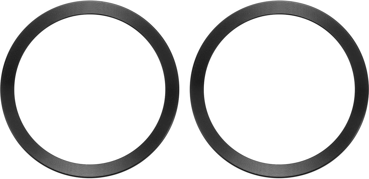 Universele metalen ringsticker, draadloze magnetische oplader-magneetringsticker, 55 x 0,9 mm (ODxd), voor mobiele telefoon voor alle mobiele telefoons, set van 2, pailletten, zwart