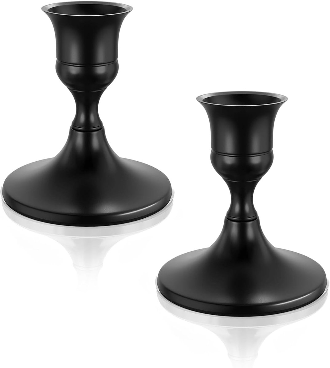 Kandelaar, 2 stuks, metalen kroonluchter, klein, zwart
