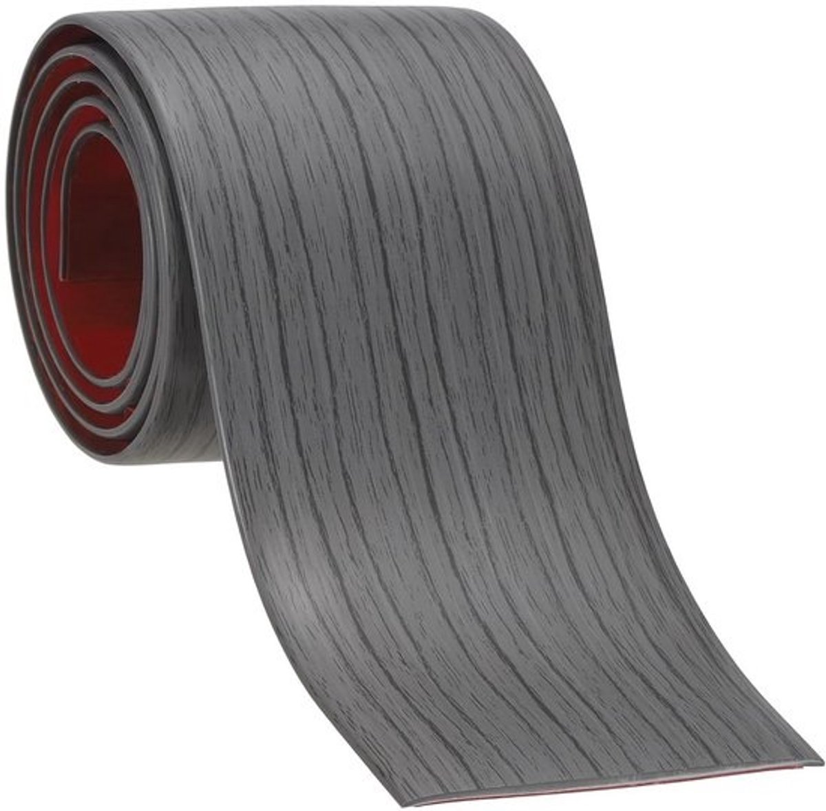 Zelfklevende Flexibele Plint - Met Houtnerf Design - Voor Vloeren, Laminaat en Overgangen - Donkergrijs - 76 mm x 1 m