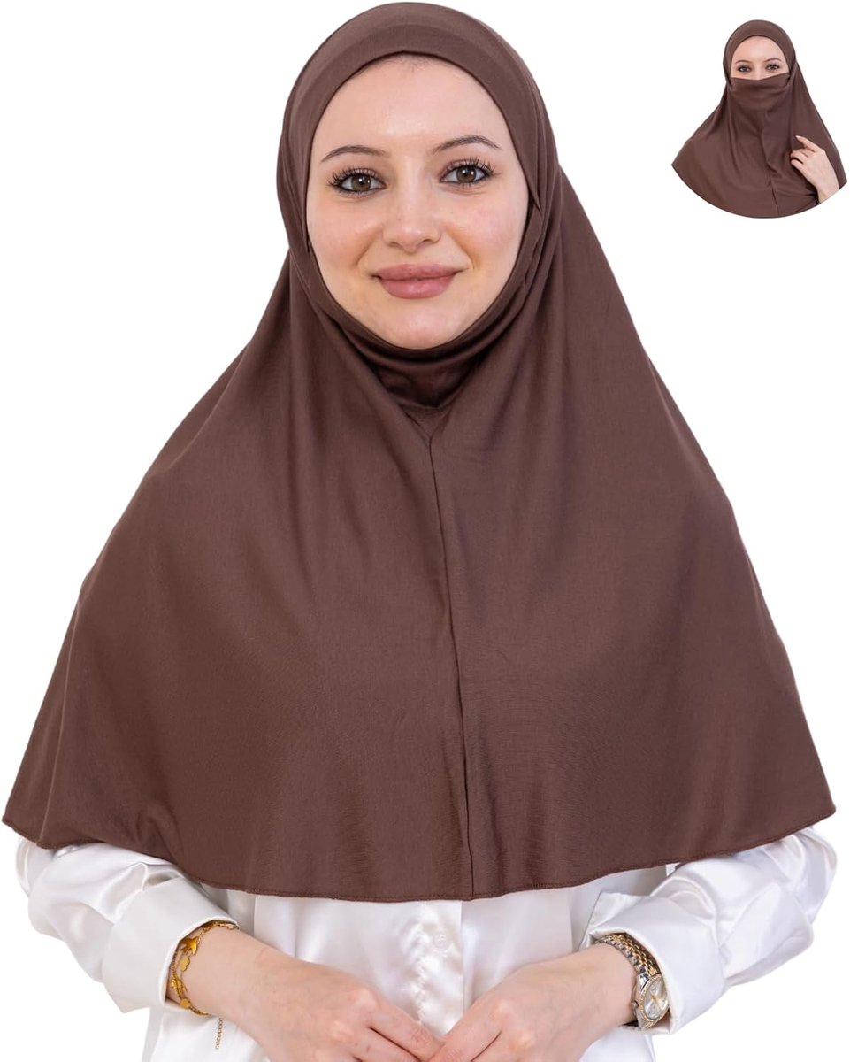 Gemakkelijk te dragen hijab voor vrouwen, moslim instant tulband met Niqab, islamitische kleding, zachte sjaal voor gebed, Abaya, Khimar