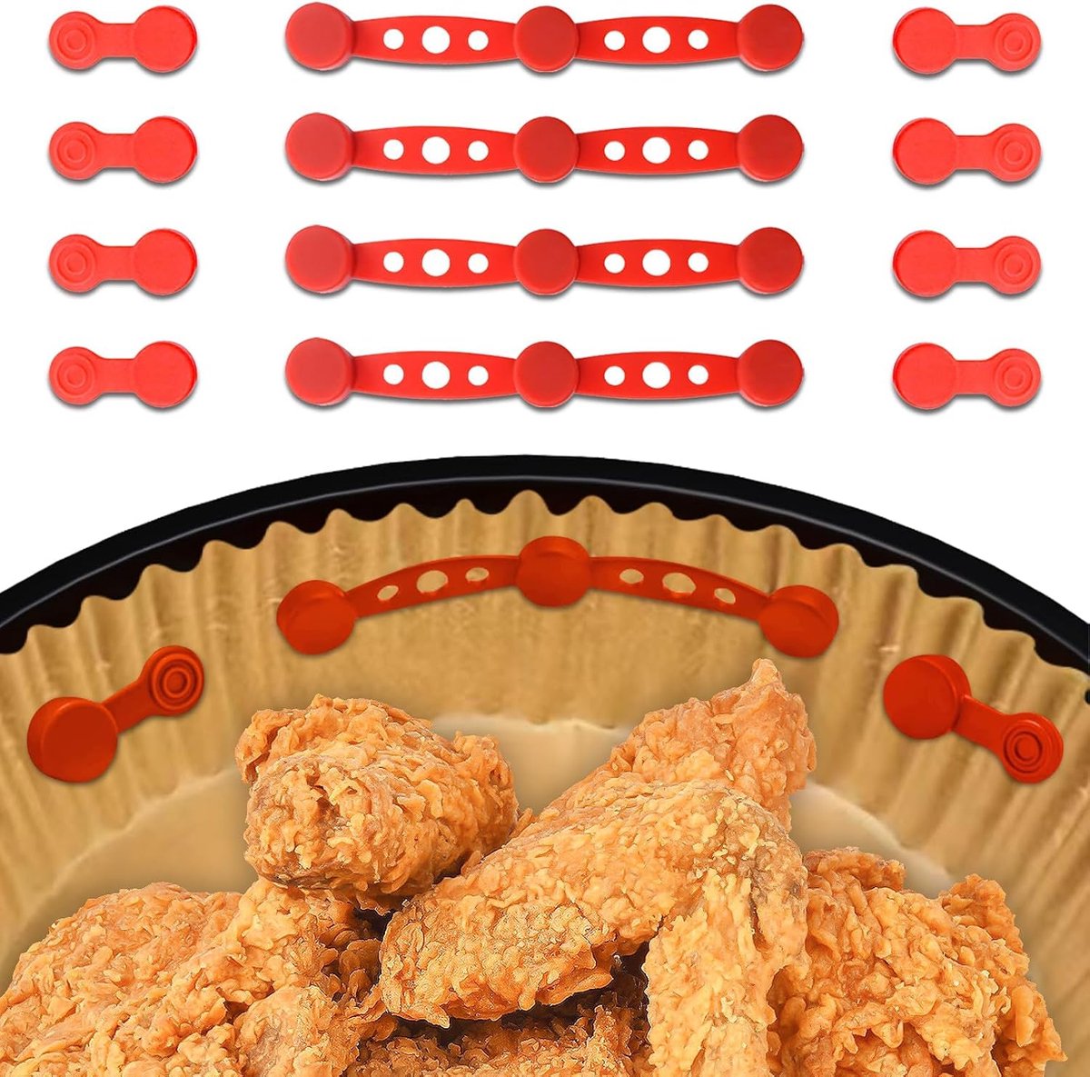 [Set van 2/4] Siliconen Magneten voor Airfryer Bakpapier - Voorkomen dat Bakpapier Eten Bedekt, Accessoires voor Luchtfriteuses Ninja/Philips/Cosori