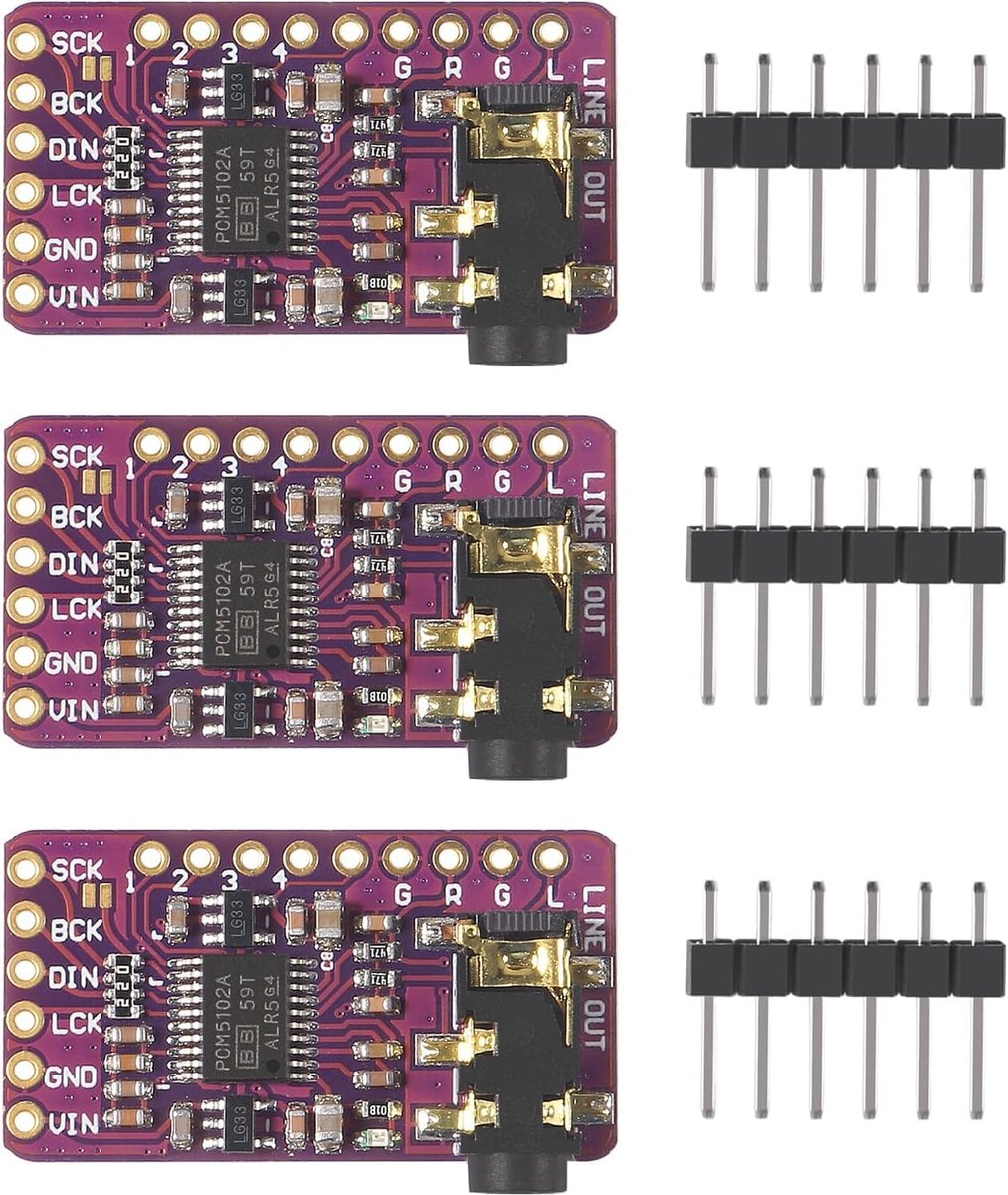 3x PCM5102 I2S DAC decodermodule voor Arduino Raspberry Pi