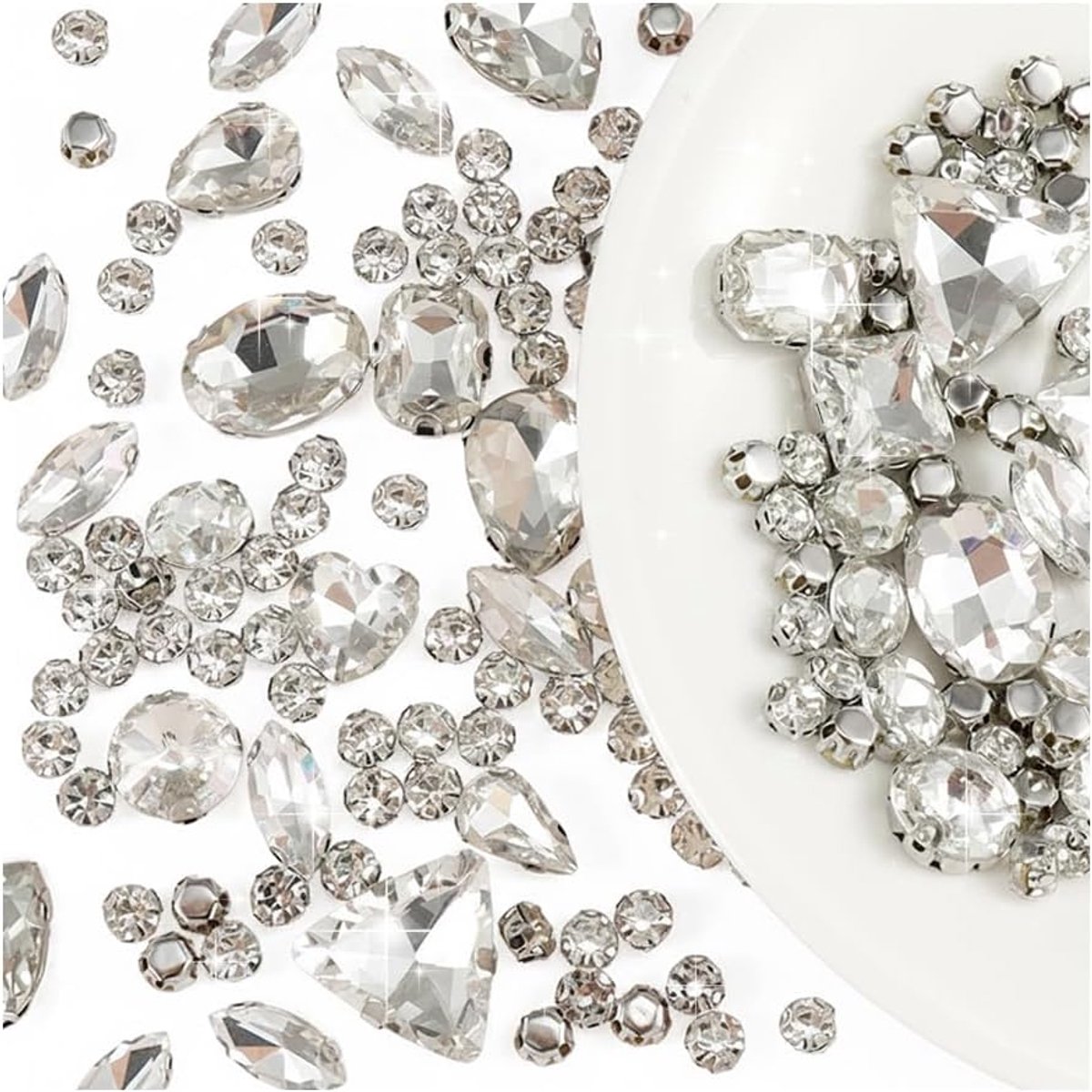 130 glinsterende strass-steentjes voor kleding, strassteentjes om te naaien, strasssteentjes voor kleding, handtassen