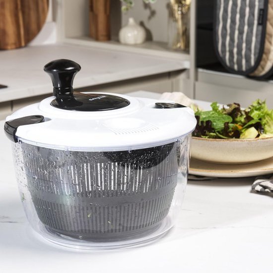 Grote Salade Droger - 5 Liter - Salade Centrifuge voor Wassen, Drogen en Serveren — afbeelding 3