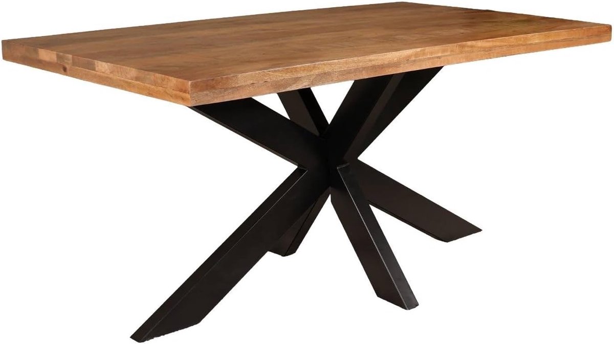 Eettafel langwerpig mangohout 160cm lichtbruin John langwerpige tafel duurzaam mango eetkamertafel