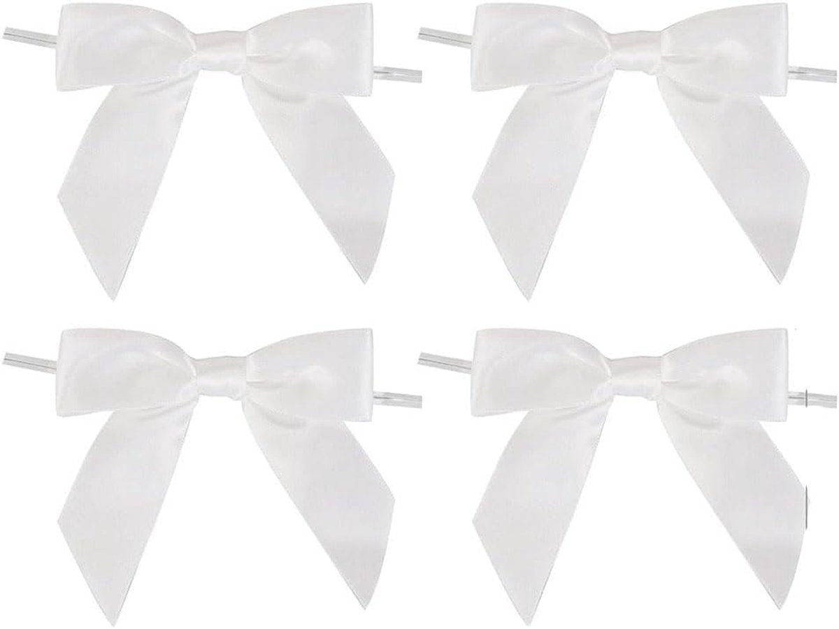 Strikken met draad, 100 stuks, 9 x 9 cm, satijnen strikken, handgemaakte decoratieve strikken, cadeaulint, satijnen lint, strik voor bruiloft, cadeauverpakking, knutselen, verjaardag,