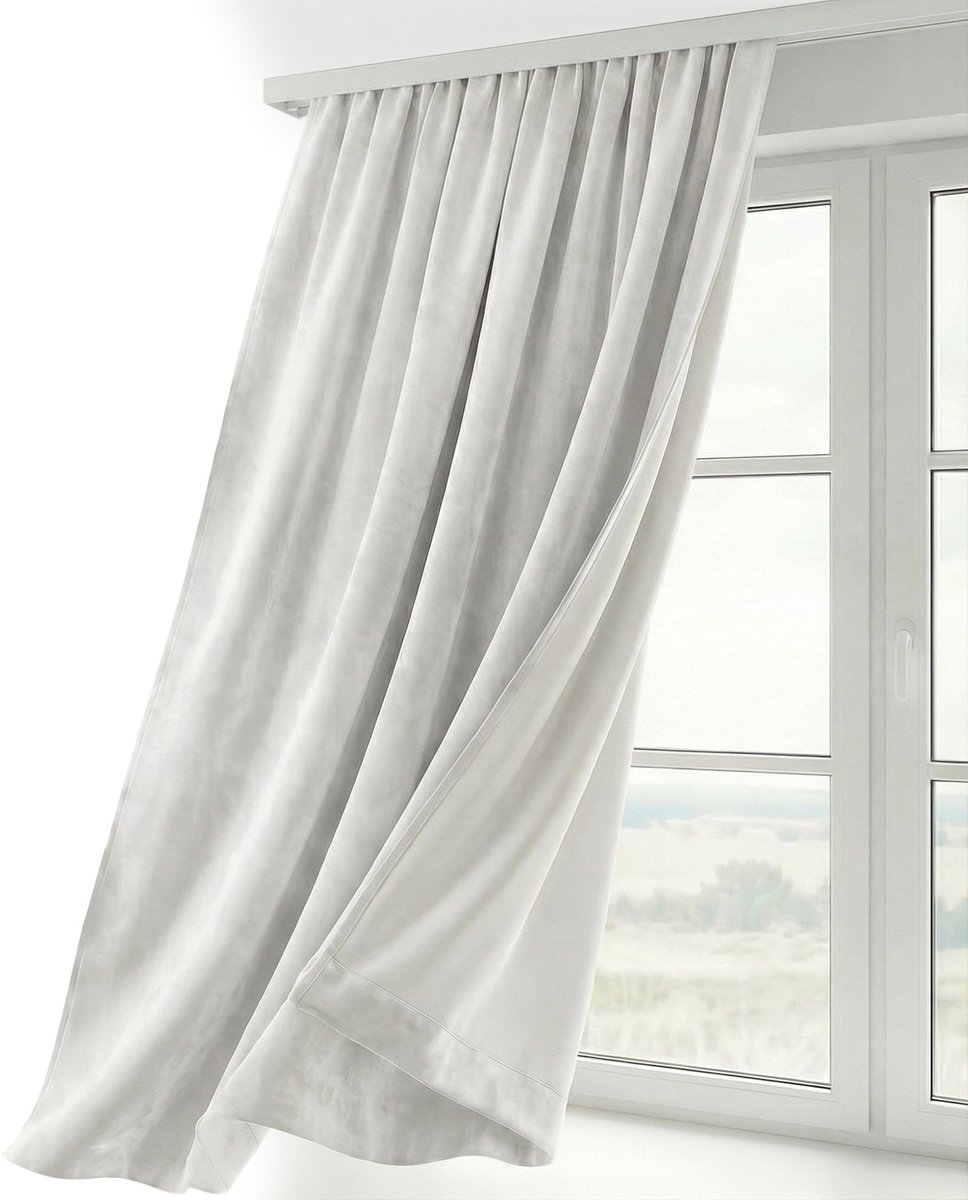 Fluwelen gordijn 140x175 cm - plooiband - verduisterend - ideaal voor privacy - ShopVlot