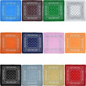 Somstyle Bandana Set - 12 Stuks - Katoenen Hoofdband - 54 x 54 CM - Multicolor