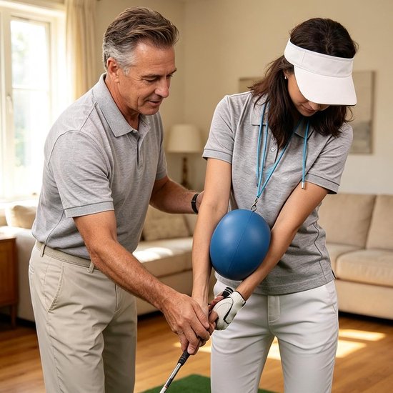 Swing Trainer Bal Precieze Swing Oefen Trainer - Uitrusting Voor Golf Training Geschikt voor Beginnersspel en het Oefenen van Elleboog Arm Hand Pols Greep Positie bij het — afbeelding 2