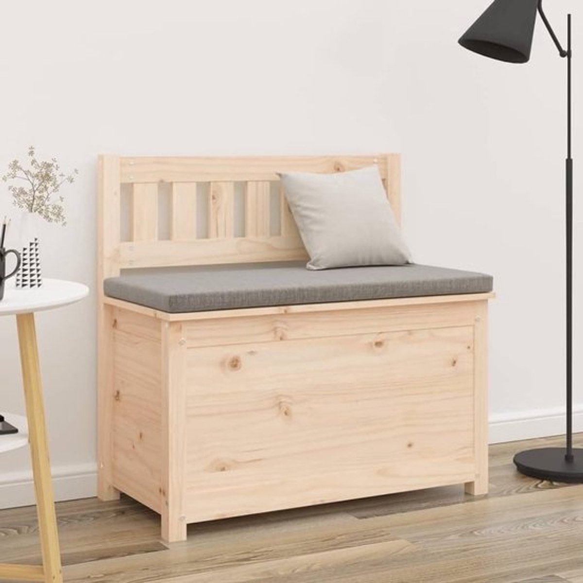 Houten Zitbank met Opbergruimte en Rugleuning voor Hal of Woonkamer