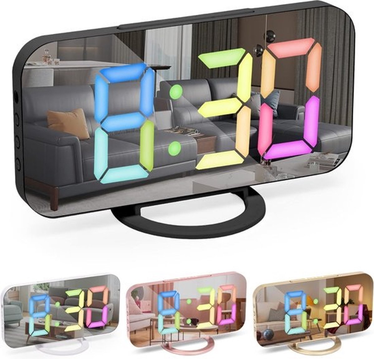 Digitale Wekker met Groot LED-Display, Dimbaar Licht en Sluimerfunctie
