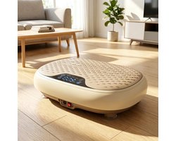 REDOM - Trilplaat - 20 snelheidsniveaus - 3 programma's - LED-display en afstandsbediening - Staal ABS en rubber - Beige - 46 x 33 x 13,5 cm