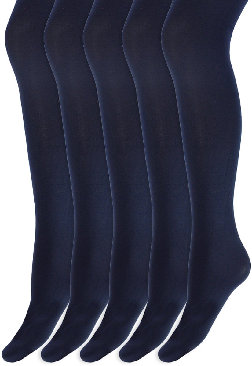 Meisjes Panty's | 100 Denier | Merk: Yellow Moon | Maat: 98 T/M 176 | Kleur: Donkerblauw | 5 Paar