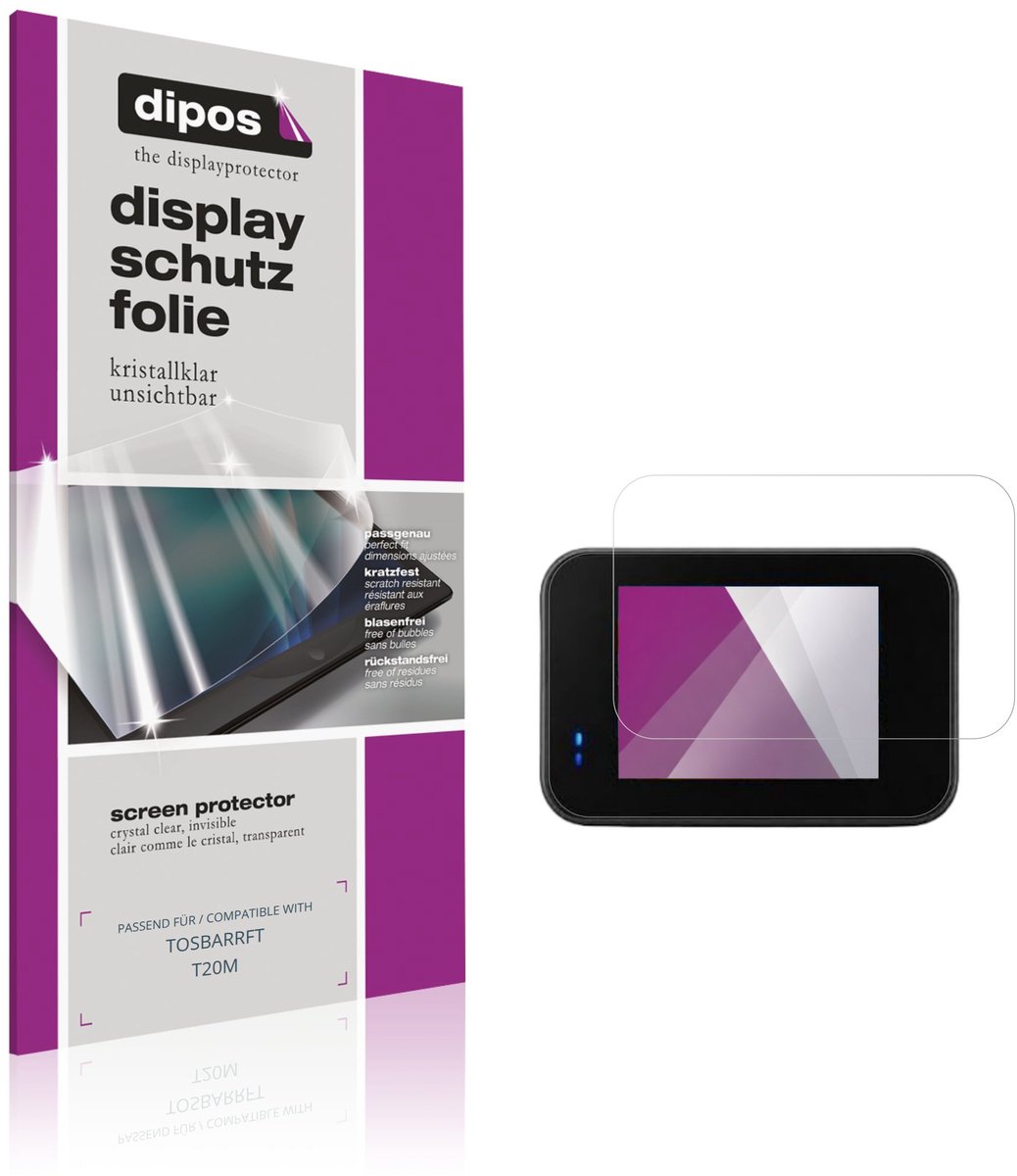 dipos – 4x Beschermfolie geschikt voor TOSBARRFT T20M | Krasbestendige & heldere Screenprotector Ultra-Thin
