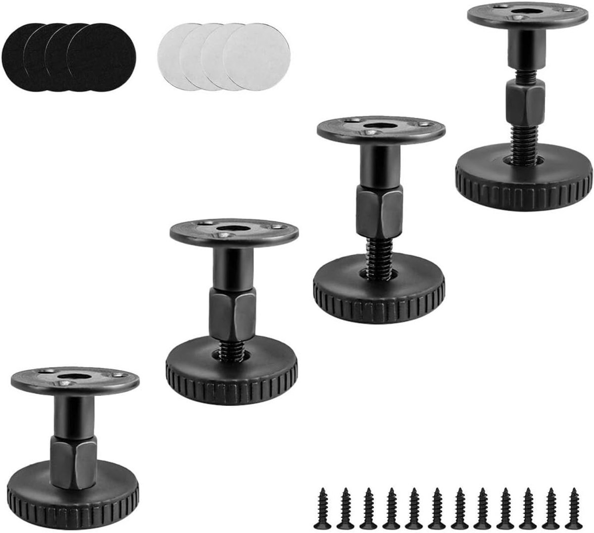 Verstelbare Meubelpoot Set van 4 Stuks voor Banken, Tafels en Bedden, Hoogte 47 tot 64 mm, Inclusief Boorgaten en Stickers