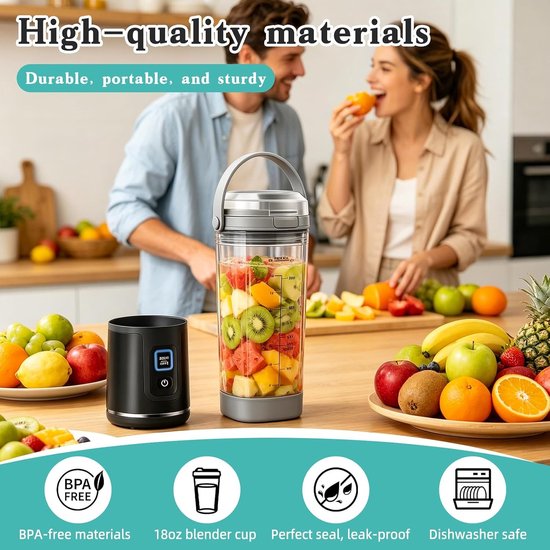 Mixbeker 530 ml met Vervangdeksel en Handvat, Geschikt voor Ninja BC151NV, BC151CR en BC100 Series, Ideaal voor Smoothies en Dranken — afbeelding 3