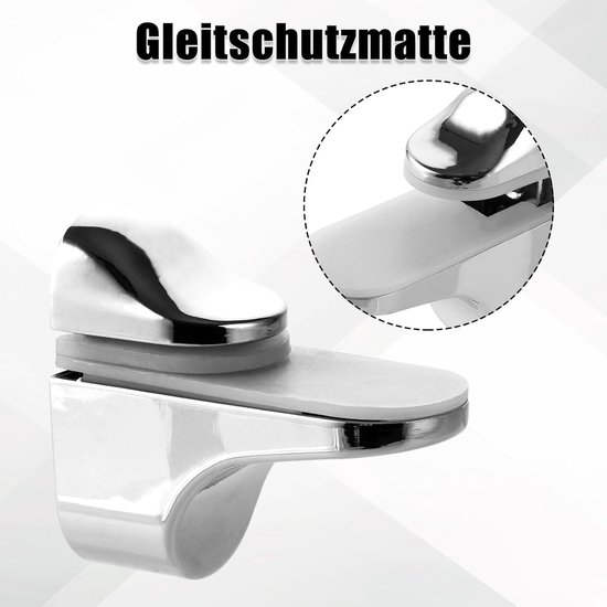 Verstelbare Glazen Platenhouder van RVS voor 3-21 mm Dikke Glaspanelen - Geschikt voor Glas, Acryl, Planken en Houten Vloeren, Verpakt per 10 Stuks — afbeelding 4
