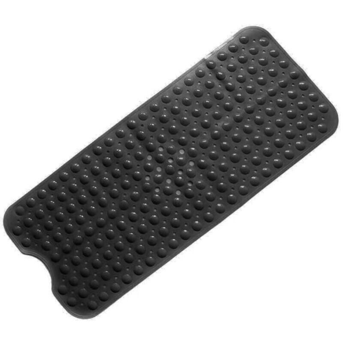 Zwarte antislip badkamermat geschikt voor sterke zuignappen, antislip en veilig, schimmelwerend, machinewasbaar.