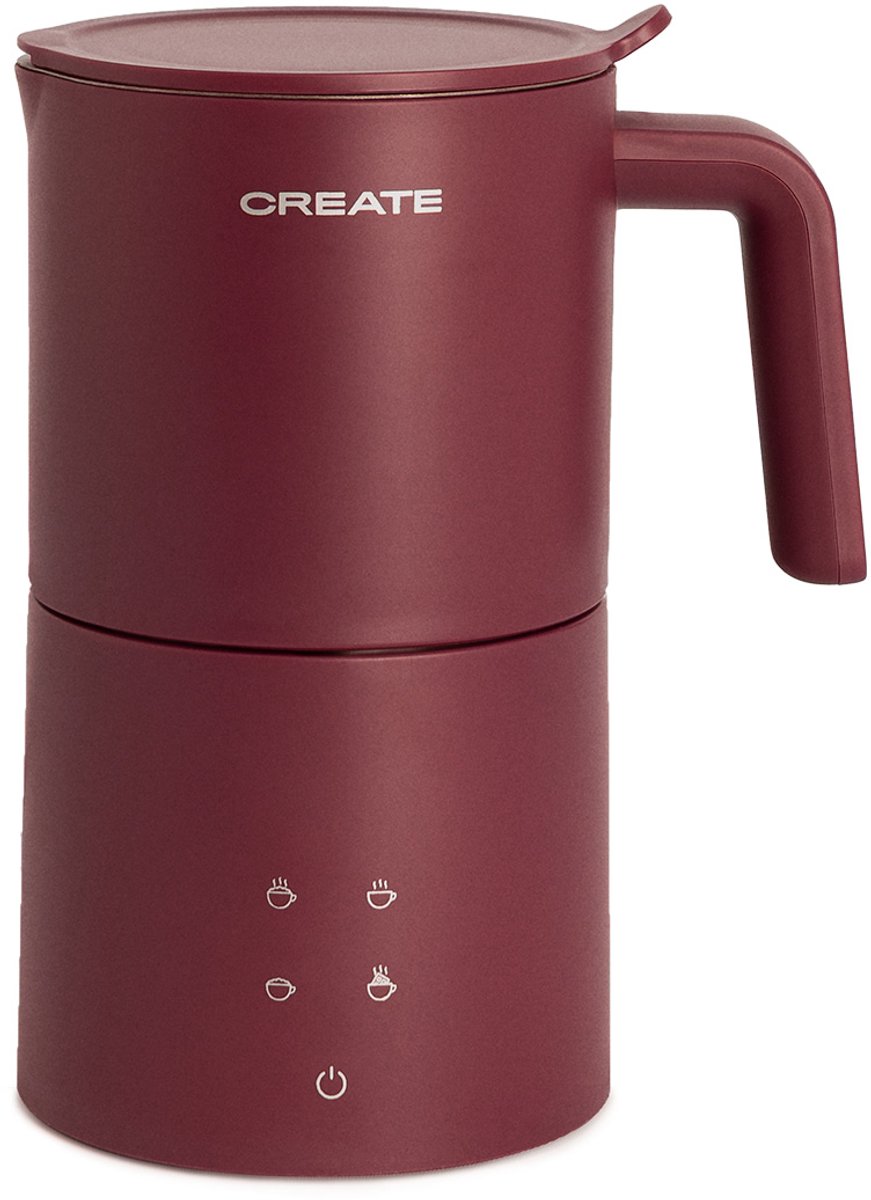 CREATE - Vaatwasserbestendige melkopschuimer en - verwarmer - Bordeauxrood - MILK FROTHER STUDIO PRO