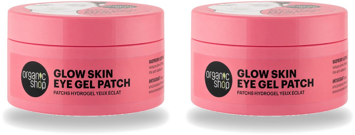 2 x Organic Shop - Eye Gel Patch Berry Iced Tea & Antioxidant - Kalmerend en Hydraterend - 60 Patches - Voordeelverpakking - 2 stuks