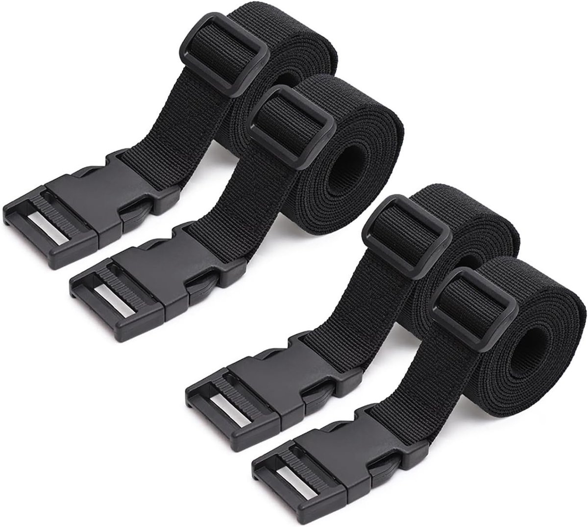 Verstelbare 25mm Nylon Luggage Straps voor Reisbagage en Outdoor Tenten - 4 Stuks, Ideaal voor Reisartikelen en Bagagebeheer