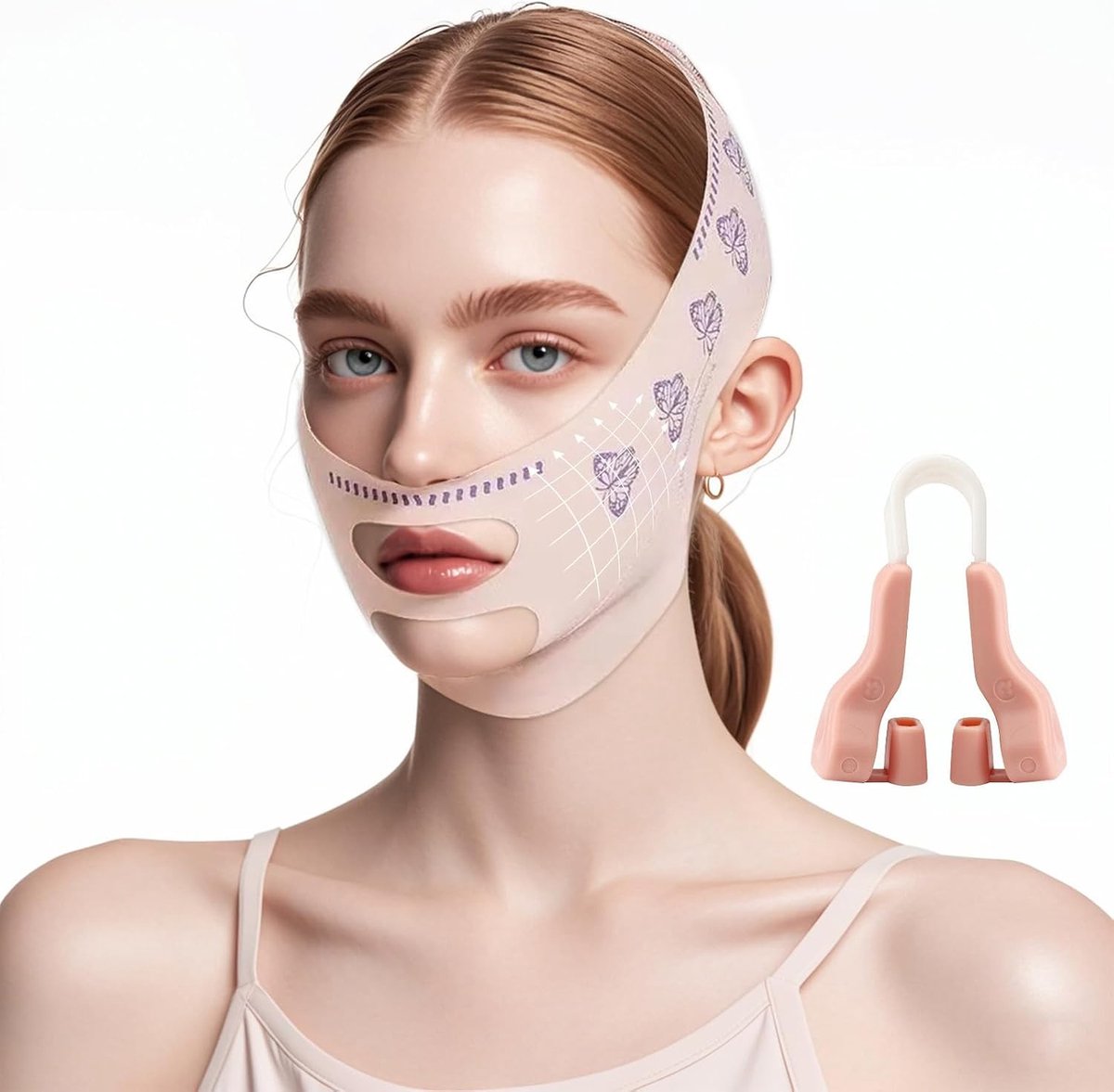 Sculpting Slaapmasker voor Gezicht, Herbruikbaar V-Lijn Lifting Masker, Verminder Dubbele Kin en Verstevig de Huid, Verbeter Gezichtscontouren en Slanker Uiterlijk