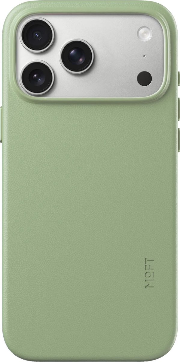 MOFT Hoesje Geschikt voor iPhone 18 Pro - MOVAS Snap Back Cover - Compatibel met MagSafe - Vegan Leer Case - Beschermhoes Dun - Duurzaam - Olive