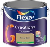 Flexa Creations muurverf Extra Mat, kleur Sunny Ease. Blik met logo en kleuraanduiding.