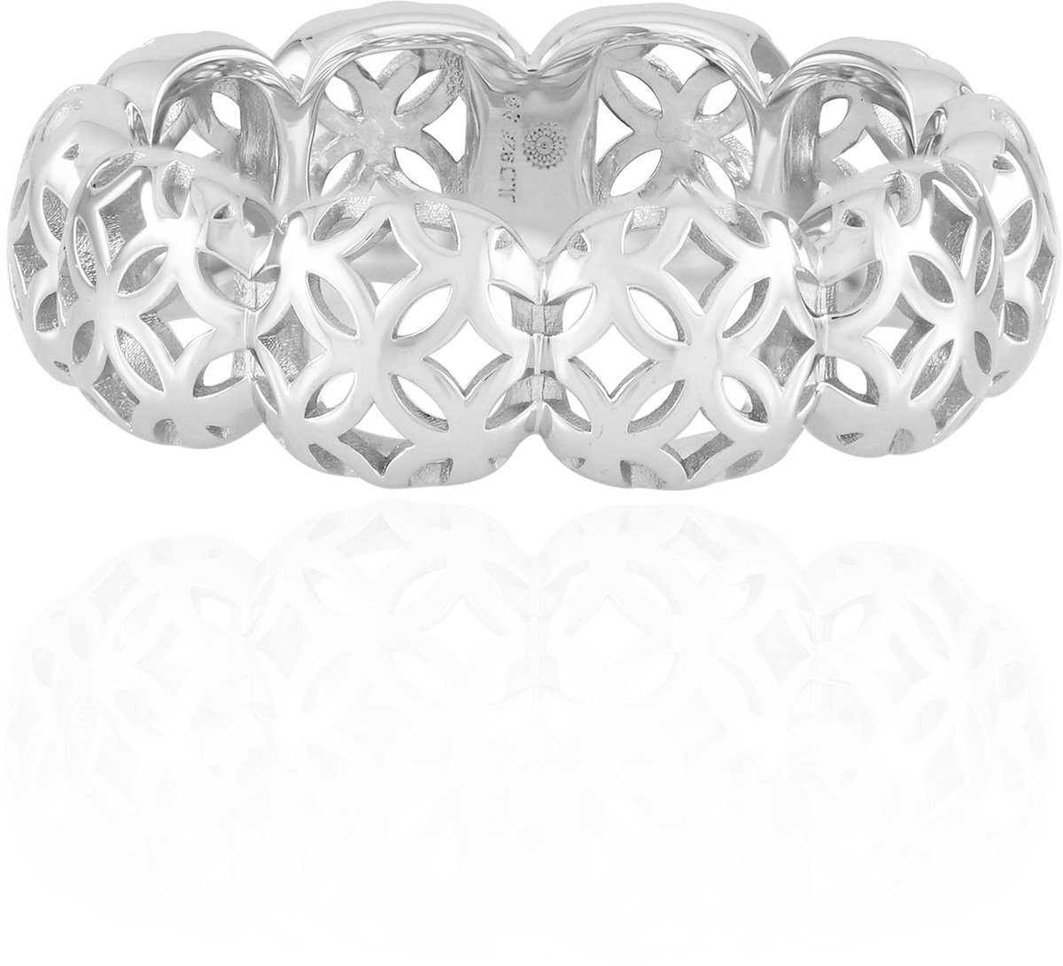 Cavill - Elegante Zilveren Ring Filigraan Design - 925 Sterling Zilver Gerhodineerd - Lichtgewicht 22x22 mm - Moderne Damesring - Stylish & Comfort