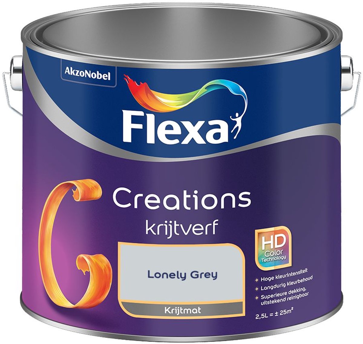 Flexa - Creations Muurverf Krijt - Lonely Grey - 2,5 L - Kleur Van Het Jaar 2027