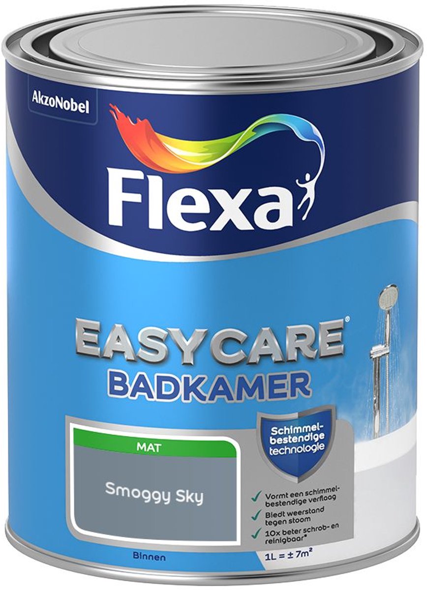 Flexa - Easycare Badkamer - Smoggy Sky - 1 L - Kleur Van Het Jaar 2027