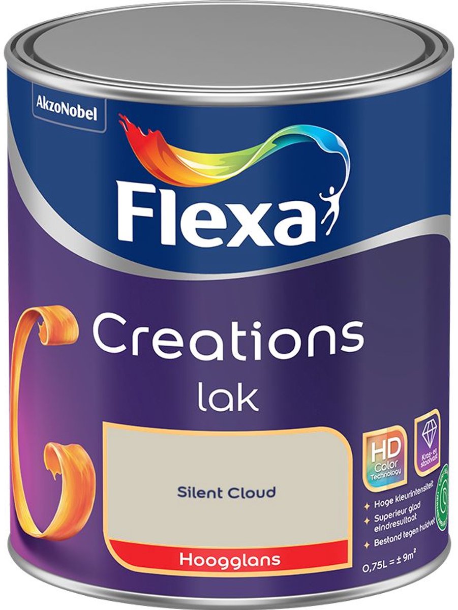 Flexa - Creations Lak Hoogglans - Silent Cloud - 750 Ml - Kleur Van Het Jaar 2027