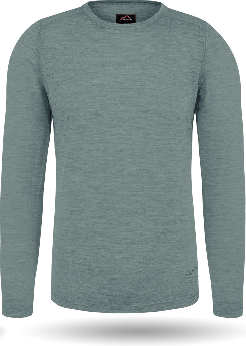 Heren-shirt met lange mouwen van merinowol „Melbourne“ Blauw