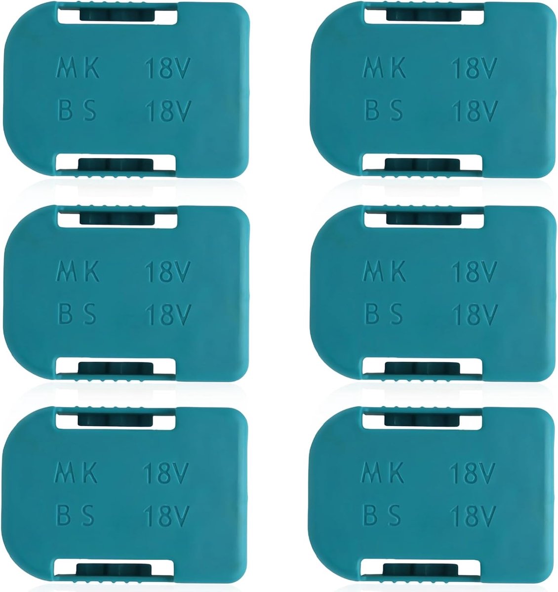 6 stuks accuhouders, ABS-wandhouder, accuhouder, robuuste accu-dockhouder, blauwe batterijhouder, houder, wandhouder, voor Makita, voor Bosch 18 V lithium-ion gereedschap