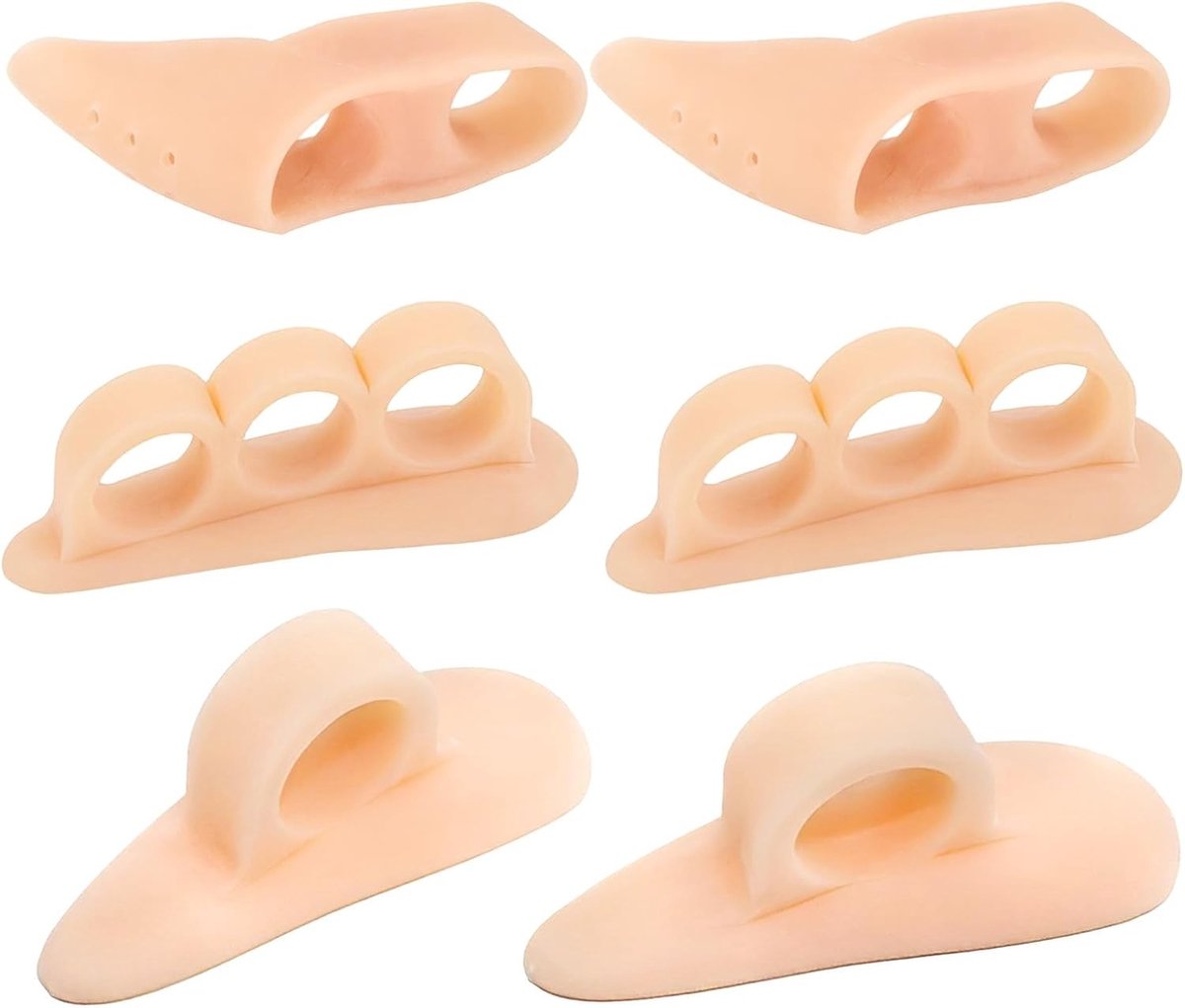 Corrugate silicone pads voor hamertenen - 3 paar voor pijnverlichting en wrijving vermindering, geschikt voor mannen en vrouwen
