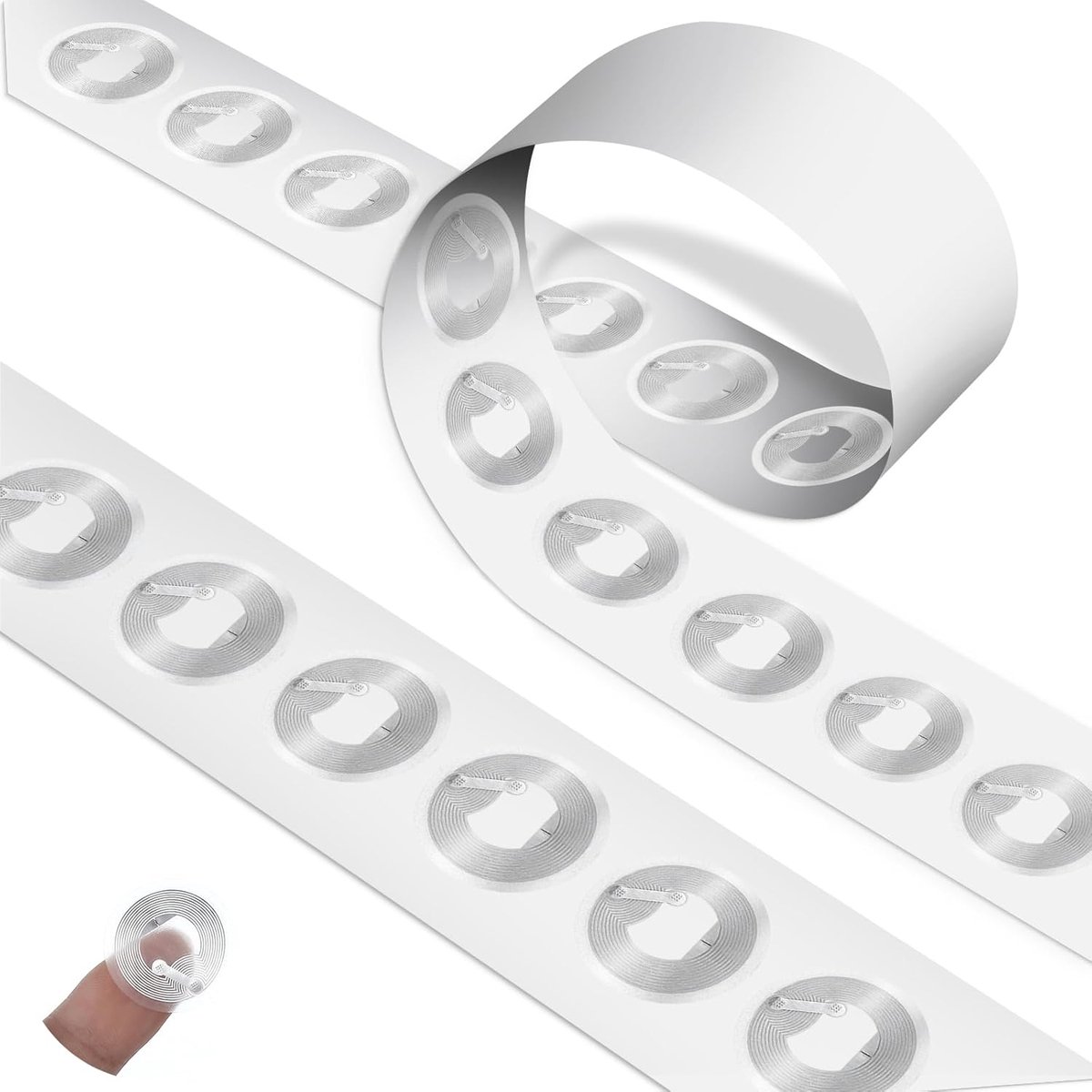 50 stuks NFC-tagstickers met originele Ntag213 chip NFC-tags transparant RFID-tags programmeerbaar 144 byte geheugenchip herbeschrijfbare NFC-kaarten voor alle NFC-compatibele mobiele telefoons en