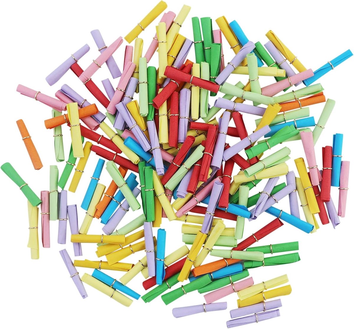 165 stuks losse tombola, wenspapierrol, kleine notities, beschrijfbare tombola, voor geschenkdecoratie, verjaardag, doe-het-zelf, jubileum (veelkleurig)