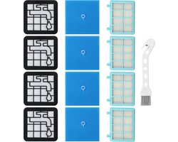 4 stuks filter voor Philips Power Pro Compact/PowerPro City/PowerPro Actief, vacuümfilter voor FC9331 /09 FC9332 /09 FC8010 FC9330 FC9333 FC9334 FC9550 FC9555 FC9556, Met schoonmaakborstel