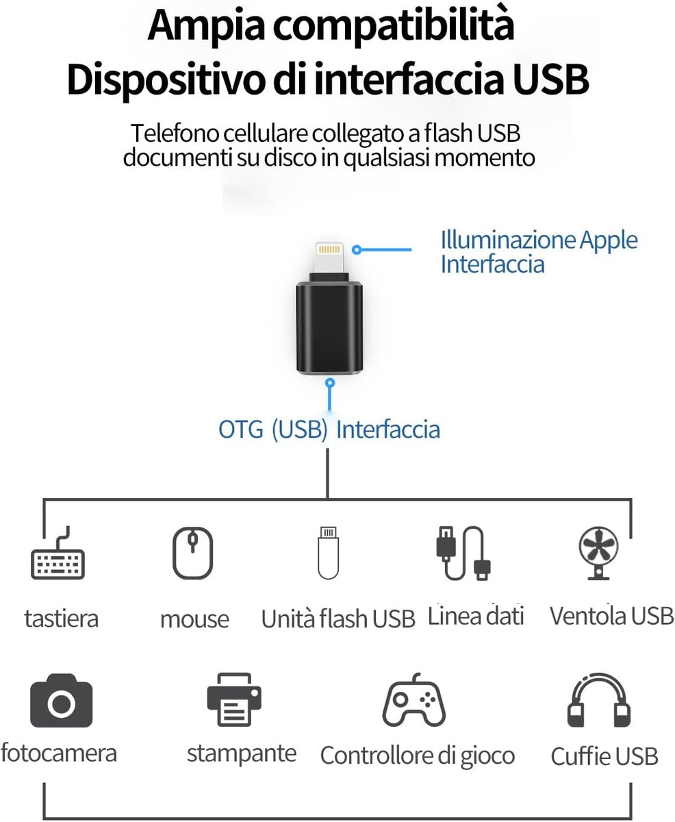 Naar USB-adapter voor iPhone 14 13 OTG 3.0 jack kabel voor Apple USB-A Reader Card Foto Transfer Stick voor iPad adapter camera kaartlezer toetsenbord externe camera ip-OTG — cadeau in Cadeau-ideeën - foto 5